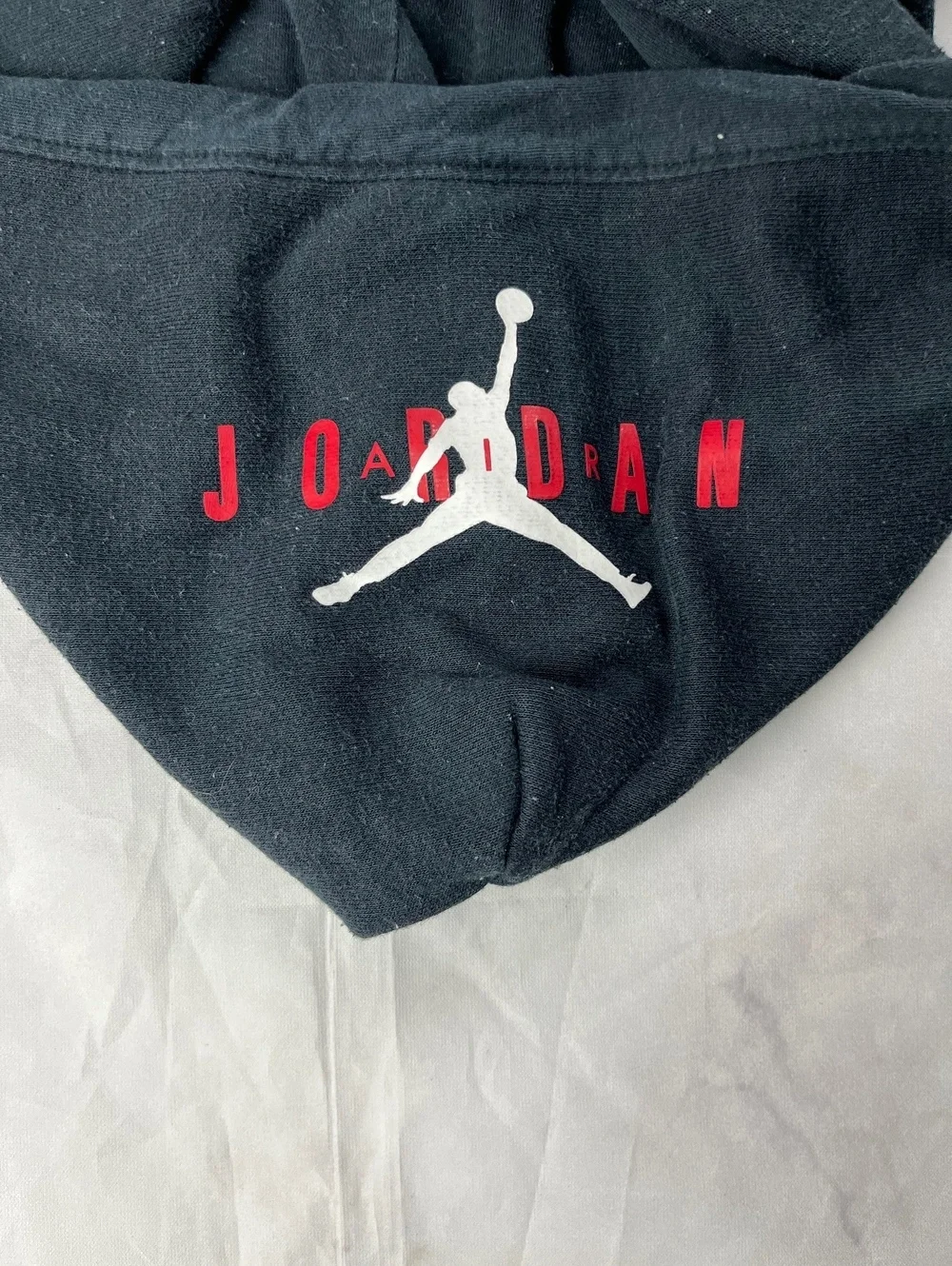 Jordan Red and Black Buffalo Plaid Hoodie with Black Hood